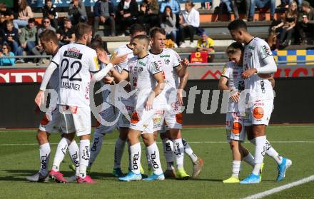 Fussball Bundesliga. RZ Pellets WAC gegen spusu SKN St. Poelten.  Torjubel  Shon Zalman Weissman (WAC). Wolfsberg, am 6.10.2019.
Foto: Kuess
www.qspictures.net

---
pressefotos, pressefotografie, kuess, qs, qspictures, sport, bild, bilder, bilddatenbank