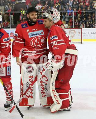 EBEL. Eishockey Bundesliga. KAC gegen	Moser Medical Graz99ers. David Madlener, Lars Haugen (KAC). Klagenfurt, am 6.10.2019.
Foto: Kuess
www.qspictures.net

---
pressefotos, pressefotografie, kuess, qs, qspictures, sport, bild, bilder, bilddatenbank