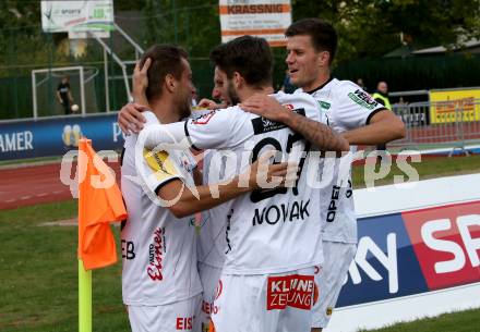 Fussball Bundesliga. RZ Pellets WAC gegen spusu SKN St. Poelten. Torjubel Mario Leitgeb (WAC). Wolfsberg, am 6.10.2019.
Foto: Kuess
www.qspictures.net

---
pressefotos, pressefotografie, kuess, qs, qspictures, sport, bild, bilder, bilddatenbank
