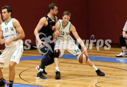 Basketball 2. Bundesliga. Grunddurchgang 3. Runde. KOS Celovec gegen Mistelbach Mustangs. Lovro Fizuleto, (KOS Celovec), Michal Jedovnicky  (Mustangs). Klagenfurt, am 5.10.2019.
Foto: Kuess
www.qspictures.net

---
pressefotos, pressefotografie, kuess, qs, qspictures, sport, bild, bilder, bilddatenbank