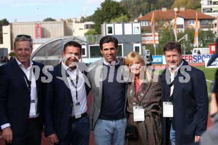 Fussball Bundesliga. RZ Pellets WAC gegen spusu SKN St. Poelten. Horst Noessler, Christian Puff, Jacobo, Waltraud Riegler, Dietmar Riegler (WAC). Wolfsberg, am 6.10.2019.
Foto: Kuess
www.qspictures.net

---
pressefotos, pressefotografie, kuess, qs, qspictures, sport, bild, bilder, bilddatenbank