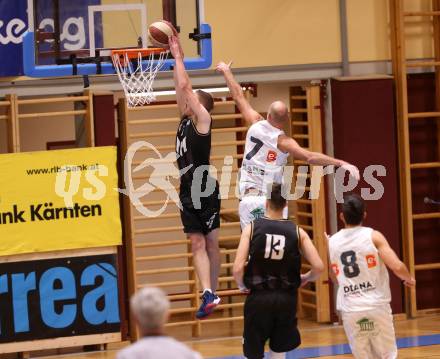 Basketball 2. Bundesliga. Grunddurchgang 4. Runde. Woerthersee Piraten gegen Guessing/Jennersdorf Blackbirds. Tevz Ruzic (Piraten), Marko Moric (Blackbirds). Klagenfurt, am 12.10.2019.
Foto: Kuess
www.qspictures.net

---
pressefotos, pressefotografie, kuess, qs, qspictures, sport, bild, bilder, bilddatenbank