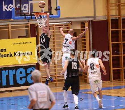 Basketball 2. Bundesliga. Grunddurchgang 4. Runde. Woerthersee Piraten gegen Guessing/Jennersdorf Blackbirds. Tevz Ruzic (Piraten), Marko Moric (Blackbirds). Klagenfurt, am 12.10.2019.
Foto: Kuess
www.qspictures.net

---
pressefotos, pressefotografie, kuess, qs, qspictures, sport, bild, bilder, bilddatenbank