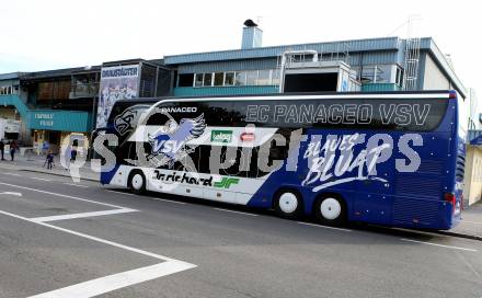 EBEL. Eishockey Bundesliga. EC VSV gegen Moser Medical Graz99ers.   VSV Mannschaftsbus. Villach, am 13.10.2019.
Foto: Kuess
www.qspictures.net
---
pressefotos, pressefotografie, kuess, qs, qspictures, sport, bild, bilder, bilddatenbank