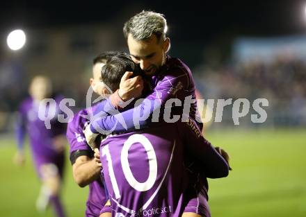 Fussball 2. Liga. SK Austria Klagenfurt gegen  SV Horn. Torjubel Okan Aydin, Sandro Zakany (Austria Klagenfurt). Klagenfurt, am 18.10.2019.
Foto: Kuess
www.qspictures.net
---
pressefotos, pressefotografie, kuess, qs, qspictures, sport, bild, bilder, bilddatenbank