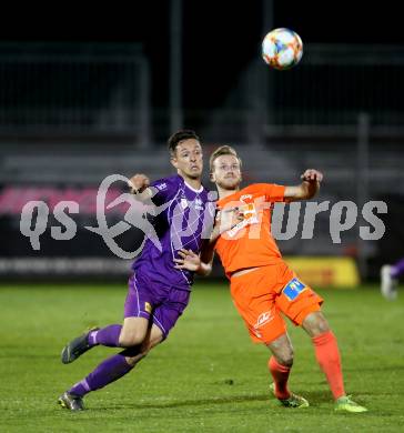 Fussball 2. Liga. SK Austria Klagenfurt gegen  SV Horn. Oliver Markoutz,  (Austria Klagenfurt), Andree Neumayer (Horn). Klagenfurt, am 18.10.2019.
Foto: Kuess
www.qspictures.net
---
pressefotos, pressefotografie, kuess, qs, qspictures, sport, bild, bilder, bilddatenbank