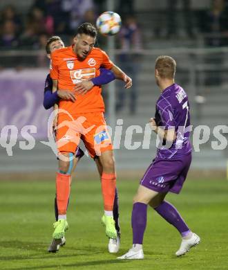 Fussball 2. Liga. SK Austria Klagenfurt gegen  SV Horn. Ivan Saravanja,  (Austria Klagenfurt), Ercan Kara (Horn). Klagenfurt, am 18.10.2019.
Foto: Kuess
www.qspictures.net
---
pressefotos, pressefotografie, kuess, qs, qspictures, sport, bild, bilder, bilddatenbank