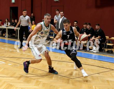 Basketball 2. Bundesliga. Grunddurchgang 5. Runde. KOS Celovec gegen BBC Nord Dragonz. Ales Primc (KOS Celovec), Dragisa Najdanovic (Nord Dragonz). Klagenfurt, am 19.10.2019.
Foto: Kuess
www.qspictures.net

---
pressefotos, pressefotografie, kuess, qs, qspictures, sport, bild, bilder, bilddatenbank