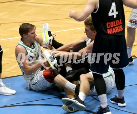 Basketball 2. Bundesliga. Grunddurchgang 5. Runde. KOS Celovec gegen BBC Nord Dragonz. Lovro Fizuleto, Andi Smrtnik (KOS Celovec), Filip Mileta (Nord Dragonz). Klagenfurt, am 19.10.2019.
Foto: Kuess
www.qspictures.net

---
pressefotos, pressefotografie, kuess, qs, qspictures, sport, bild, bilder, bilddatenbank