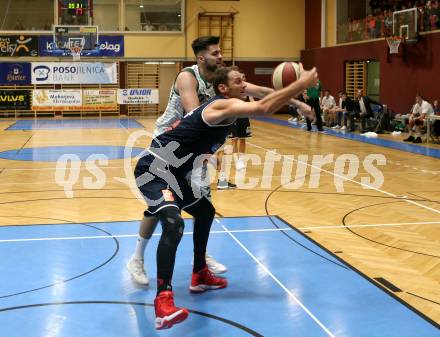 Basketball 2. Bundesliga. Grunddurchgang 5. Runde. KOS Celovec gegen BBC Nord Dragonz. Marin Sliskovic (KOS Celovec), Fuad Memcic (Nord Dragonz). Klagenfurt, am 19.10.2019.
Foto: Kuess
www.qspictures.net

---
pressefotos, pressefotografie, kuess, qs, qspictures, sport, bild, bilder, bilddatenbank