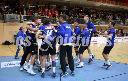 HLA. Handball BUndesliga. SC Kelag Ferlach gegen HSG Remus Baernbach/Koeflach.  Jubel Ferlach. Ferlach, am 12.10.2019.
Foto: Kuess
www.qspictures.net

---
pressefotos, pressefotografie, kuess, qs, qspictures, sport, bild, bilder, bilddatenbank