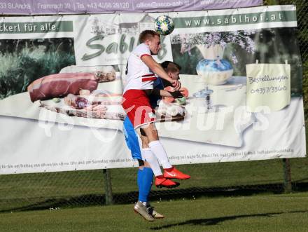 Fussball. 2. Klasse D. St. Paul gegen Maria Rojach. Florian Matthias Skof (St. Paul), Christoph Erich Paier (Maria Rojach). St. Paul, am 12.10.2019.
Foto: Kuess
www.qspictures.net

---
pressefotos, pressefotografie, kuess, qs, qspictures, sport, bild, bilder, bilddatenbank
