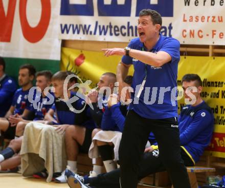 HLA. Handball BUndesliga. SC Kelag Ferlach gegen HSG Remus Baernbach/Koeflach. Trainer Sinisa Markota (SCF). Ferlach, am 12.10.2019.
Foto: Kuess
www.qspictures.net

---
pressefotos, pressefotografie, kuess, qs, qspictures, sport, bild, bilder, bilddatenbank