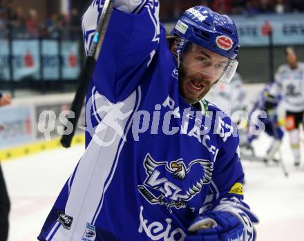EBEL. Eishockey Bundesliga. EC VSV gegen Dornbirn Bulldogs	.  Torjubel Patrick Bjorkstrand (VSV). Villach, am 20.10.2019.
Foto: Kuess
www.qspictures.net
---
pressefotos, pressefotografie, kuess, qs, qspictures, sport, bild, bilder, bilddatenbank