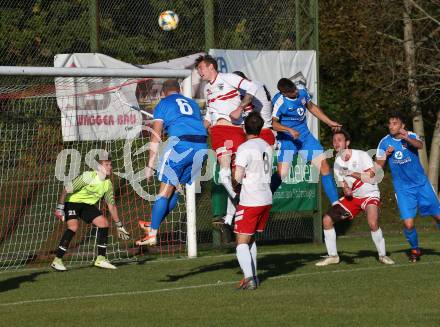 Fussball. 2. Klasse D. St. Paul gegen Maria Rojach. Dominik Messner, 	Robert Franz Kienzl, Philipp Unterluggauer, Daniel Felix Perlinger (St. Paul), Daniel Roland Mattl, Tevz Nabernik (Maria Rojach). St. Paul, am 12.10.2019.
Foto: Kuess
www.qspictures.net

---
pressefotos, pressefotografie, kuess, qs, qspictures, sport, bild, bilder, bilddatenbank