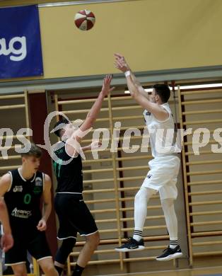 Basketball Zweite Liga 2019/2020. Grunddurchgang 6. Runde. Woerthersee Piraten gegen Deutsch Wagram Alligators. Rade Rodic (Piraten), Marko Goranovic (Alligators). Klagenfurt, am 26.10.2019.
Foto: Kuess
www.qspictures.net

---
pressefotos, pressefotografie, kuess, qs, qspictures, sport, bild, bilder, bilddatenbank