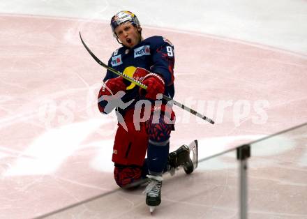 EBEL. Eishockey Bundesliga. EC VSV gegen EC Red Bull Salzburg.  Torjubel Mario Huber (Salzburg). Villach, am 27.10.2019.
Foto: Kuess
www.qspictures.net

---
pressefotos, pressefotografie, kuess, qs, qspictures, sport, bild, bilder, bilddatenbank