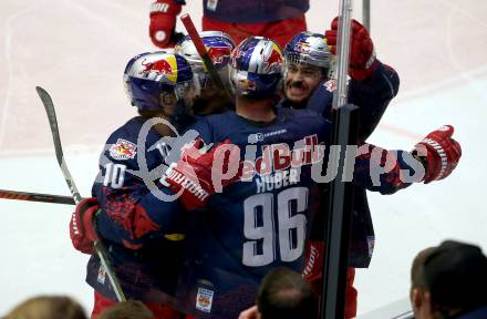 EBEL. Eishockey Bundesliga. EC VSV gegen EC Red Bull Salzburg.  Torjubel Mario Huber  (Salzburg). Villach, am 27.10.2019.
Foto: Kuess
www.qspictures.net
---
pressefotos, pressefotografie, kuess, qs, qspictures, sport, bild, bilder, bilddatenbank