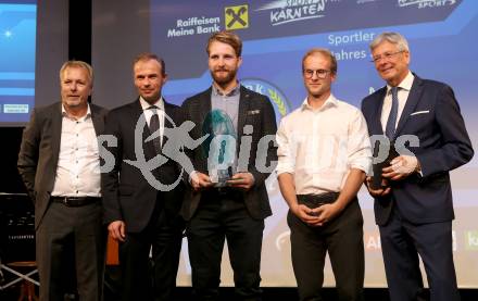 Nacht des Sports. Sportgala. Sportler des Jahres 2019.   Marjan Velik, Peter Gauper, Sportler des Jahres Marco Schwarz, Hanno Douschan, Landeshauptmann Peter Kaiser. Velden, am 30.10.2019.
Foto: Kuess
www.qspictures.net

---
pressefotos, pressefotografie, kuess, qs, qspictures, sport, bild, bilder, bilddatenbank