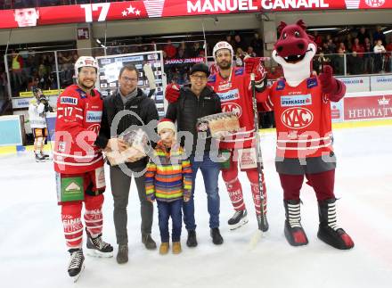 EBEL. Eishockey Bundesliga. KAC gegen	Dornbirn Bulldogs. Manuel Ganahl, David Fischer (KAC). Klagenfurt, am 1.11.2019.
Foto: Kuess
www.qspictures.net

---
pressefotos, pressefotografie, kuess, qs, qspictures, sport, bild, bilder, bilddatenbank