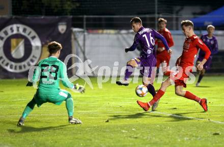 Fussball 2. Liga. SK Austria Klagenfurt gegen  SKU Amstetten. Oliver Markoutz, (Austria Klagenfurt),  Dennis Verwuester, Patrick Puchegger  (Amstetten). Klagenfurt, am 1.11.2019.
Foto: Kuess
www.qspictures.net
---
pressefotos, pressefotografie, kuess, qs, qspictures, sport, bild, bilder, bilddatenbank