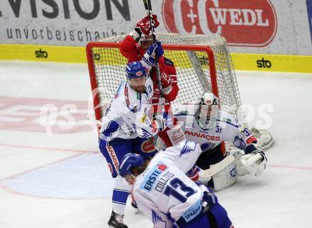EBEL. Eishockey Bundesliga. EC VSV gegen KAC. Poeyhoenen Marko, Maxwell Brandon  (VSV), Geier Stefan (KAC). Villach, am 3.11.2019.
Foto: Kuess
www.qspictures.net
---
pressefotos, pressefotografie, kuess, qs, qspictures, sport, bild, bilder, bilddatenbank