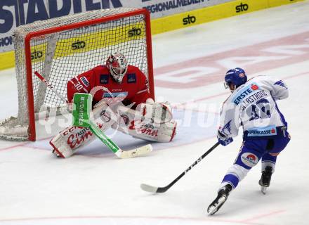 EBEL. Eishockey Bundesliga. EC VSV gegen KAC. 	Pollastrone Jerry (VSV),  Haugen Lars (KAC). Villach, am 3.11.2019.
Foto: Kuess
www.qspictures.net
---
pressefotos, pressefotografie, kuess, qs, qspictures, sport, bild, bilder, bilddatenbank