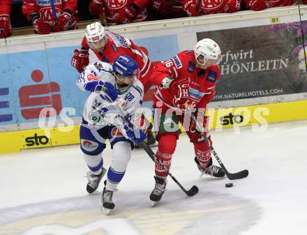 EBEL. Eishockey Bundesliga. EC VSV gegen KAC. Maxa Felix  (VSV), Harand Patrick (KAC). Villach, am 3.11.2019.
Foto: Kuess
www.qspictures.net
---
pressefotos, pressefotografie, kuess, qs, qspictures, sport, bild, bilder, bilddatenbank