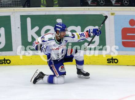 EBEL. Eishockey Bundesliga. EC VSV gegen KAC. Torjubel Pollastrone Jerry  (VSV). Villach, am 3.11.2019.
Foto: Kuess
www.qspictures.net
---
pressefotos, pressefotografie, kuess, qs, qspictures, sport, bild, bilder, bilddatenbank