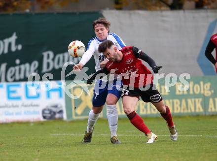 Fussball Kaerntner Liga. Treibach gegen St. Jakob/Ros. .  Fabian Christian Gangl (Treibach),  Wolfgang Michael Sereinig (St. Jakob). Treibach, am 9.11.2019.
Foto: Kuess
www.qspictures.net
---
pressefotos, pressefotografie, kuess, qs, qspictures, sport, bild, bilder, bilddatenbank