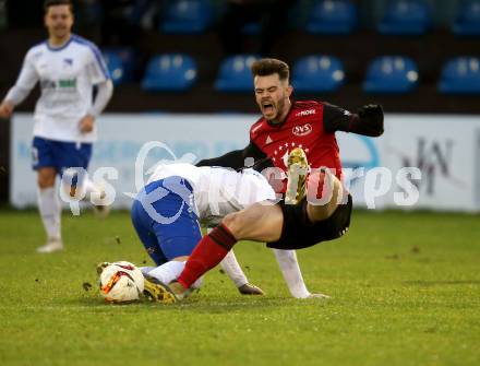 Fussball Kaerntner Liga. Treibach gegen St. Jakob/Ros. .  Fabian Christian Gangl (Treibach),  Wolfgang Michael Sereinig (St. Jakob). Treibach, am 9.11.2019.
Foto: Kuess
www.qspictures.net
---
pressefotos, pressefotografie, kuess, qs, qspictures, sport, bild, bilder, bilddatenbank