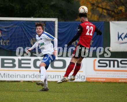 Fussball Kaerntner Liga. Treibach gegen St. Jakob/Ros. .  Fabian Christian Gangl (Treibach),  Wolfgang Michael Sereinig (St. Jakob). Treibach, am 9.11.2019.
Foto: Kuess
www.qspictures.net
---
pressefotos, pressefotografie, kuess, qs, qspictures, sport, bild, bilder, bilddatenbank