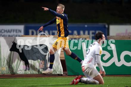 Fussball Bundesliga. RZ Pellets WAC gegen FC Red Bull Salzburg.  Torjubel Erling Braut Haland   (Salzburg). Wolfsberg, am 10.11.2019.
Foto: Kuess
www.qspictures.net

---
pressefotos, pressefotografie, kuess, qs, qspictures, sport, bild, bilder, bilddatenbank