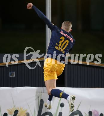 Fussball Bundesliga. RZ Pellets WAC gegen FC Red Bull Salzburg.  Torjubel Erling Braut Haland   (Salzburg). Wolfsberg, am 10.11.2019.
Foto: Kuess
www.qspictures.net

---
pressefotos, pressefotografie, kuess, qs, qspictures, sport, bild, bilder, bilddatenbank