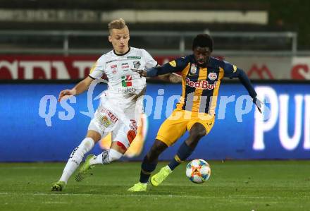 Fussball Bundesliga. RZ Pellets WAC gegen FC Red Bull Salzburg.  Marcel Ritzmaier, (WAC),   Sekou Koita (Salzburg). Wolfsberg, am 10.11.2019.
Foto: Kuess
www.qspictures.net

---
pressefotos, pressefotografie, kuess, qs, qspictures, sport, bild, bilder, bilddatenbank