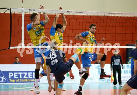 Volleyball. CEV Champions League Volley 2020 Men. SK Zadruga Aich/Dob gegen HAOK Mladost Zageb. Peter Mlynarcik, Victor Hugo Alcantara, Ivan Kolev (Aich/Dob). Klagenfurt, am 13.11.2019.
Foto: Kuess
www.qspictures.net
Foto: Kuess
---
pressefotos, pressefotografie, kuess, qs, qspictures, sport, bild, bilder, bilddatenbank