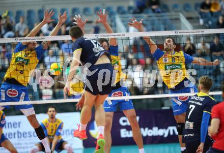 Volleyball. CEV Champions League Volley 2020 Men. SK Zadruga Aich/Dob gegen HAOK Mladost Zageb. Peter Mlynarcik, Michal Hruska, Ivan Kolev (Aich/Dob). Klagenfurt, am 13.11.2019.
Foto: Kuess
www.qspictures.net
Foto: Kuess
---
pressefotos, pressefotografie, kuess, qs, qspictures, sport, bild, bilder, bilddatenbank
