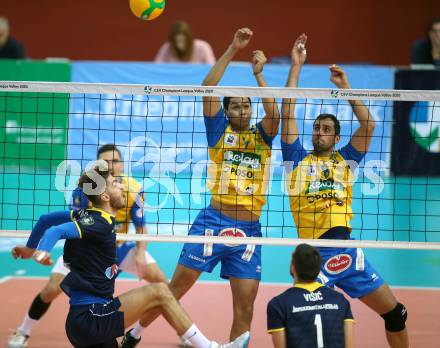 Volleyball. CEV Champions League Volley 2020 Men. SK Zadruga Aich/Dob gegen HAOK Mladost Zageb. Victor Hugo Alcantara, Ivan Kolev (Aich/Dob). Klagenfurt, am 13.11.2019.
Foto: Kuess
www.qspictures.net
Foto: Kuess
---
pressefotos, pressefotografie, kuess, qs, qspictures, sport, bild, bilder, bilddatenbank