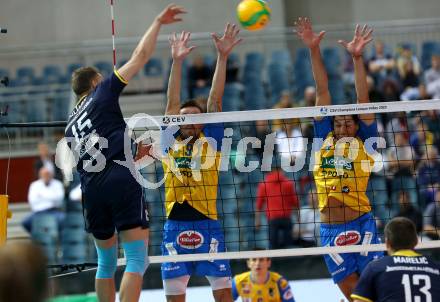 Volleyball. CEV Champions League Volley 2020 Men. SK Zadruga Aich/Dob gegen HAOK Mladost Zageb. Peter Mlynarcik, Victor Hugo Alcantara (Aich/Dob). Klagenfurt, am 13.11.2019.
Foto: Kuess
www.qspictures.net
Foto: Kuess
---
pressefotos, pressefotografie, kuess, qs, qspictures, sport, bild, bilder, bilddatenbank