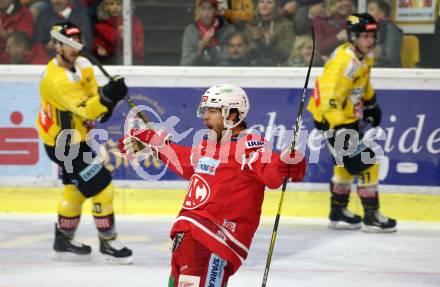 EBEL. Eishockey Bundesliga. KAC gegen	Vienna Capitals. Torjubel Thomas Hundertpfund (KAC). Klagenfurt, am 15.11.2019.
Foto: Kuess
www.qspictures.net

---
pressefotos, pressefotografie, kuess, qs, qspictures, sport, bild, bilder, bilddatenbank