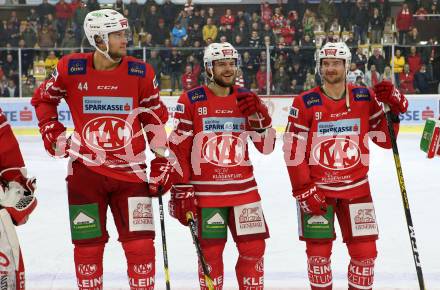 EBEL. Eishockey Bundesliga. KAC gegen	Vienna Capitals. Adam Comrie, Daniel Obersteiner, Philipp Kreuzer (KAC). Klagenfurt, am 15.11.2019.
Foto: Kuess
www.qspictures.net

---
pressefotos, pressefotografie, kuess, qs, qspictures, sport, bild, bilder, bilddatenbank