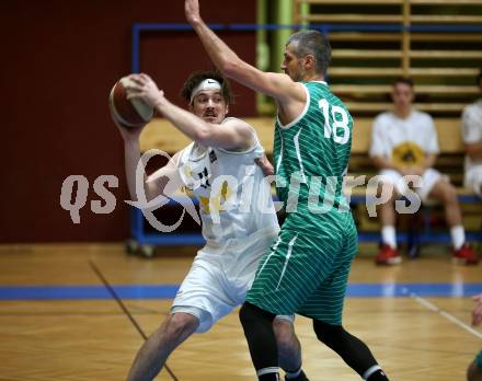 Basketball Zweite Liga 2019/2020. Grunddurchgang 8. Runde. Woerthersee Piraten gegen KOS Celovec. Christof Gspandl (Piraten), Ales Primc (KOS Celovec). Klagenfurt, am 16.11.2019.
Foto: Kuess
www.qspictures.net

---
pressefotos, pressefotografie, kuess, qs, qspictures, sport, bild, bilder, bilddatenbank