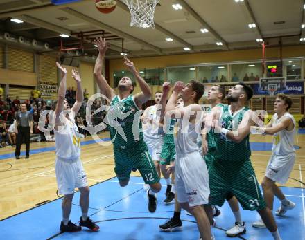 Basketball Zweite Liga 2019/2020. Grunddurchgang 8. Runde. Woerthersee Piraten gegen KOS Celovec. Ziga Erculj, Tevz Ruzic (Piraten), Tiso Cvetkovic, Marin Sliskovic,  (KOS Celovec). Klagenfurt, am 16.11.2019.
Foto: Kuess
www.qspictures.net

---
pressefotos, pressefotografie, kuess, qs, qspictures, sport, bild, bilder, bilddatenbank