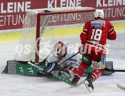 EBEL. Eishockey Bundesliga. KAC gegen HC TWK Innsbruck. Thomas Koch,  (KAC), Scott James Darling (HC Innsbruck). Klagenfurt, am 17.11.2019.
Foto: Kuess
www.qspictures.net

---
pressefotos, pressefotografie, kuess, qs, qspictures, sport, bild, bilder, bilddatenbank
