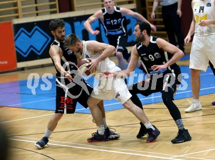 Basketball Zweite Liga 2019/2020. Grunddurchgang 11. Runde. Woerthersee Piraten gegen Mattersburg Rocks. Ziga Erculj (Piraten), Jan Nicoli, Tobias Winkler (Mattersburg). Klagenfurt, am 23.11.2019.
Foto: Kuess
www.qspictures.net

---
pressefotos, pressefotografie, kuess, qs, qspictures, sport, bild, bilder, bilddatenbank