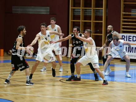 Basketball Zweite Liga 2019/2020. Grunddurchgang 11. Runde. Woerthersee Piraten gegen Mattersburg Rocks.  Simon Finzgar, Tevz Ruzic, Ziga Erculj, Maximilian Kunovjanek (Piraten),  Jan Nicoli, Tobias Winkler, Gary Ware (Mattersburg). Klagenfurt, am 23.11.2019.
Foto: Kuess
www.qspictures.net

---
pressefotos, pressefotografie, kuess, qs, qspictures, sport, bild, bilder, bilddatenbank