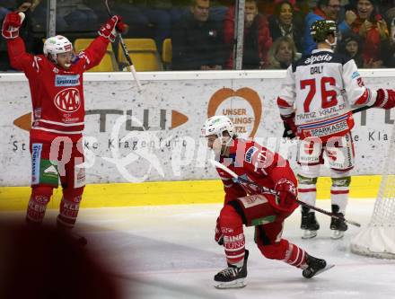 EBEL. Eishockey Bundesliga. KAC gegen	HCB Suedtirol Alperia. Torjubel Manuel Ganahl (KAC). Klagenfurt, am 24.11.2019.
Foto: Kuess
www.qspictures.net

---
pressefotos, pressefotografie, kuess, qs, qspictures, sport, bild, bilder, bilddatenbank