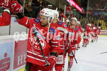 EBEL. Eishockey Bundesliga. KAC gegen	HCB Suedtirol Alperia. Jubel Thomas Koch (KAC). Klagenfurt, am 24.11.2019.
Foto: Kuess
www.qspictures.net

---
pressefotos, pressefotografie, kuess, qs, qspictures, sport, bild, bilder, bilddatenbank