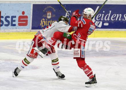 EBEL. Eishockey Bundesliga. KAC gegen	HCB Suedtirol Alperia.  Lukas Haudum,  (KAC),  Timothy Daly (Bozen). Klagenfurt, am 24.11.2019.
Foto: Kuess
www.qspictures.net

---
pressefotos, pressefotografie, kuess, qs, qspictures, sport, bild, bilder, bilddatenbank