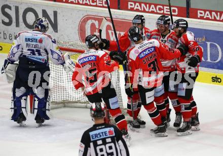 EBEL. Eishockey Bundesliga. EC VSV gegen HC Znojmo. Jubel   (Znojmo). Villach, am 29.11.2019.
Foto: Kuess
www.qspictures.net
---
pressefotos, pressefotografie, kuess, qs, qspictures, sport, bild, bilder, bilddatenbank